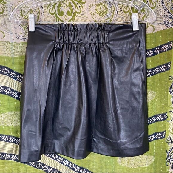 NWT Jason Wu Black Faux Leather Wrap Mini Skirt Size Small - Picture 7 of 16